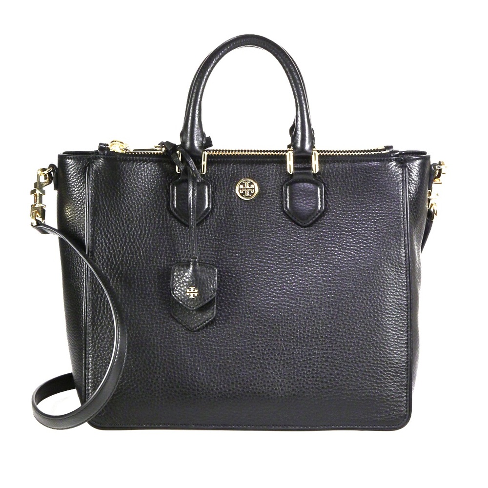 Authentic Tory Burch Robinson Pebbled Square tote